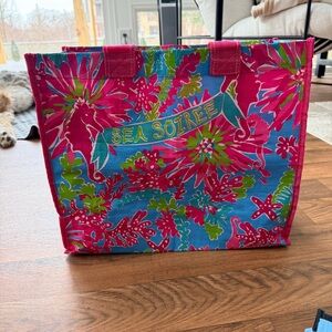 Lilly Pulitzer Sea Soiree Pink and Blue Tote